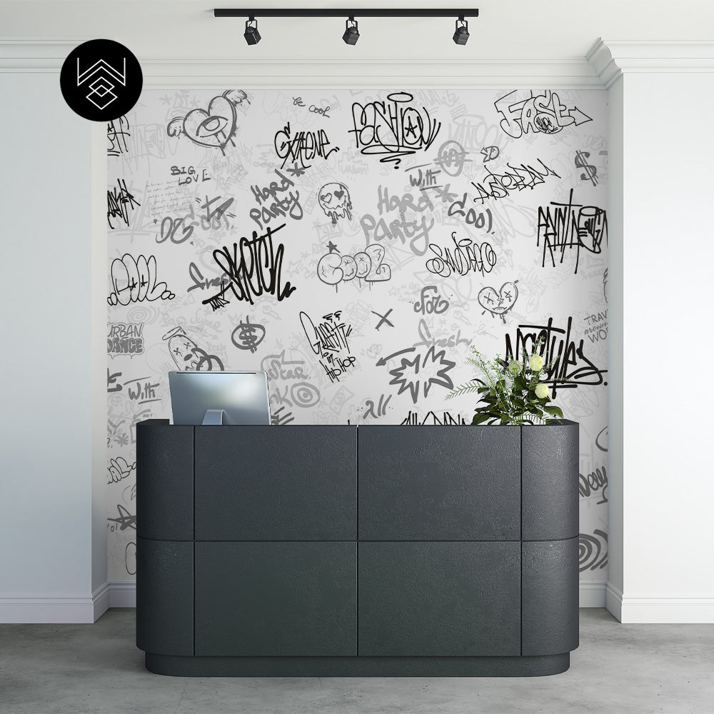 טפט גרפיטי מודרן שחור