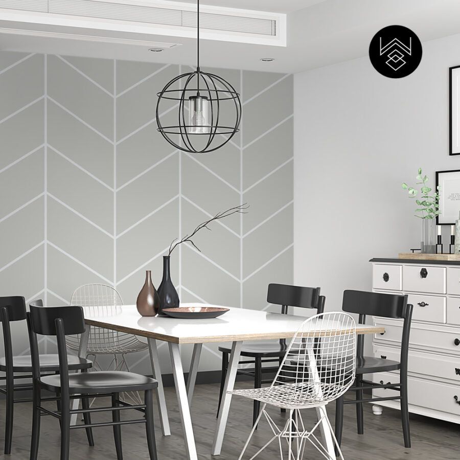 טפט שברון קווים אפור