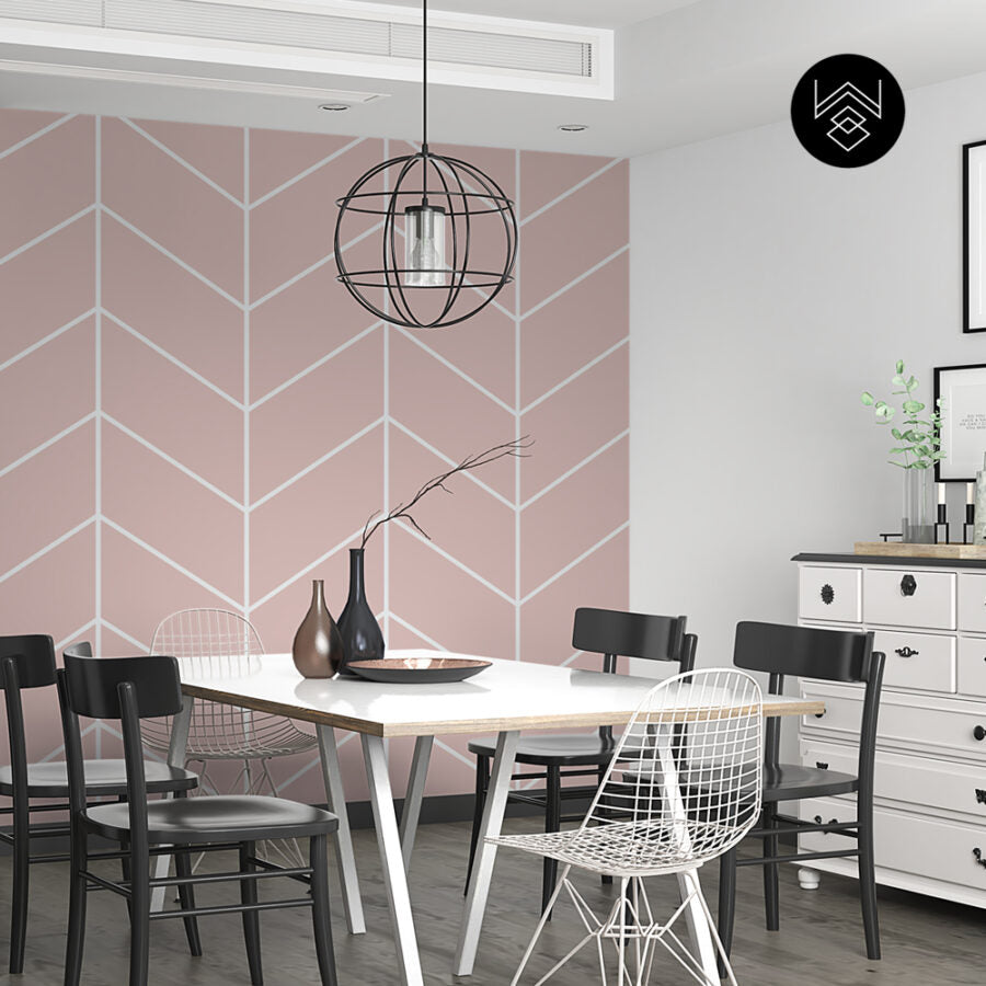 טפט שברון קווים ורוד