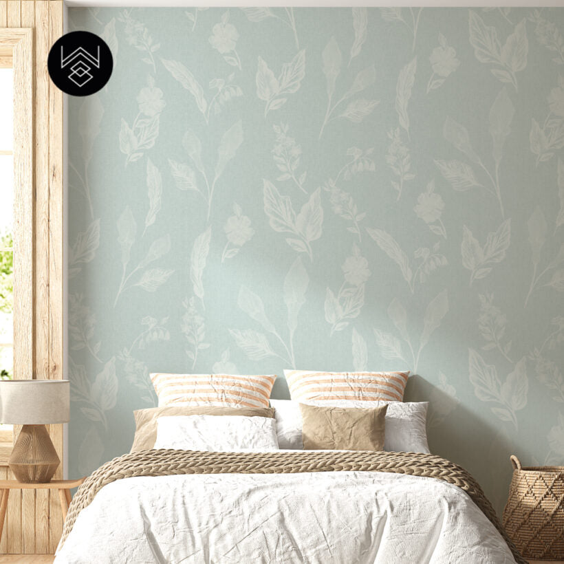 טפט פלאורס פאטרן ליין כחול