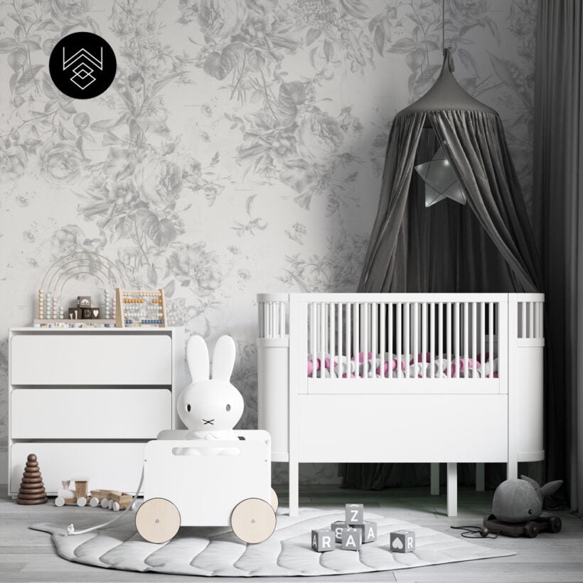 טפט פלורל ליין 3 אפור