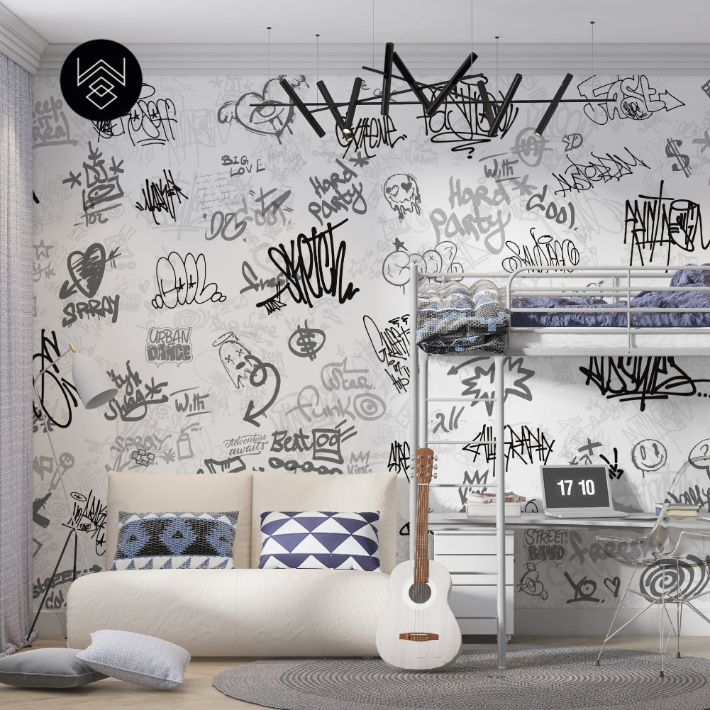 טפט גרפיטי מודרן שחור