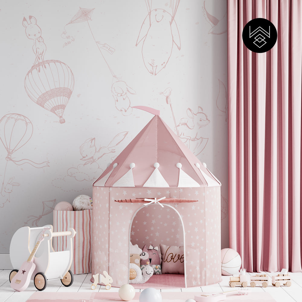 טפט ראביט וחברים ורוד