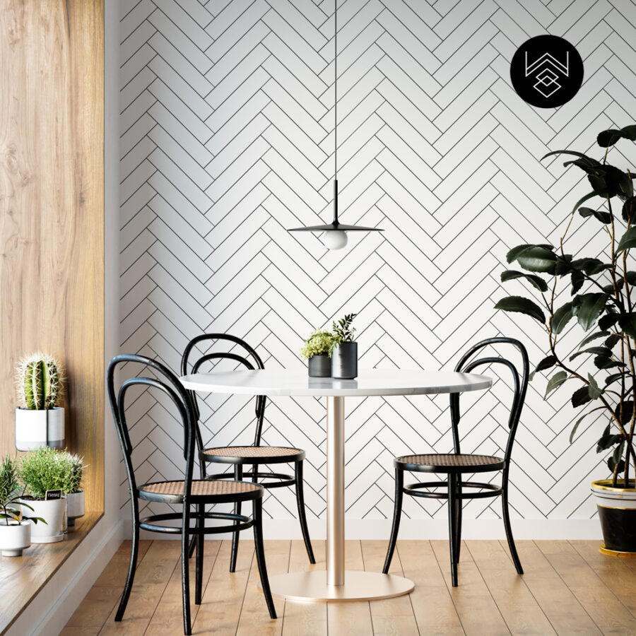 טפט פישבון לבן שחור