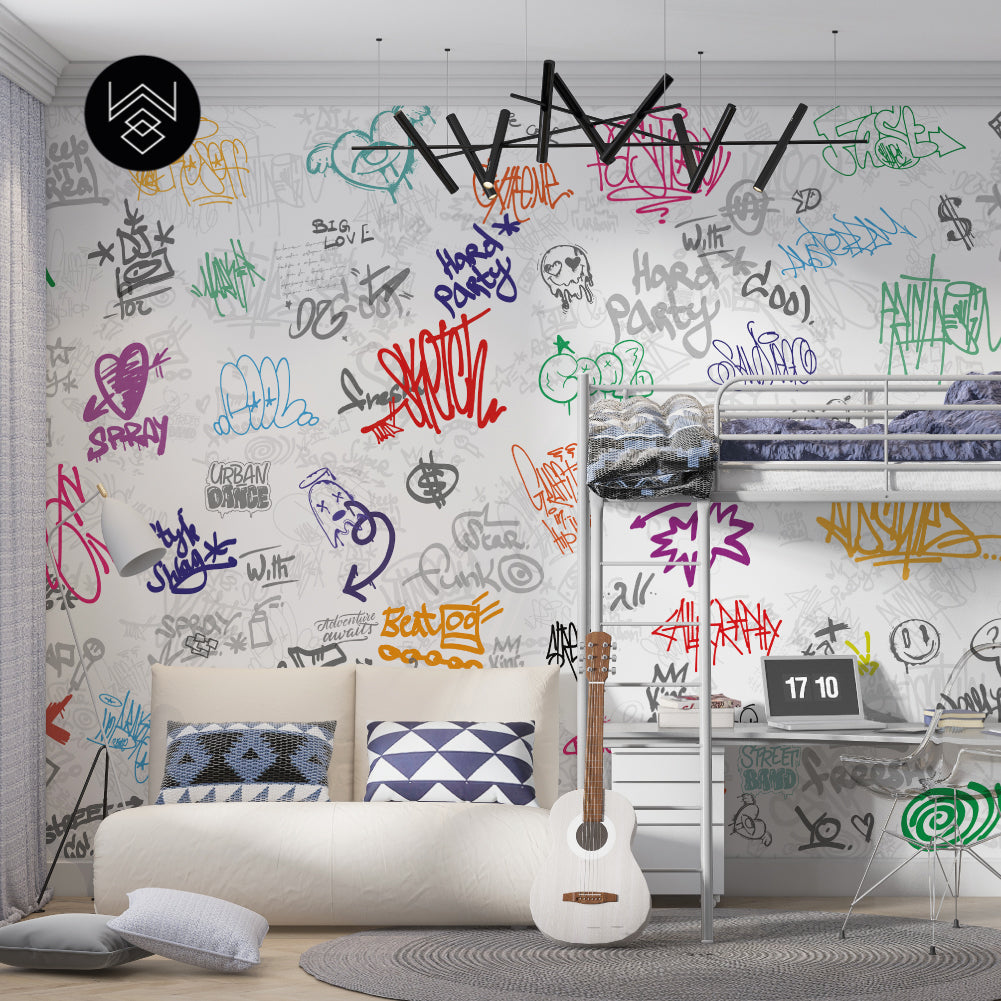 טפט גרפיטי מודרן צבעוני