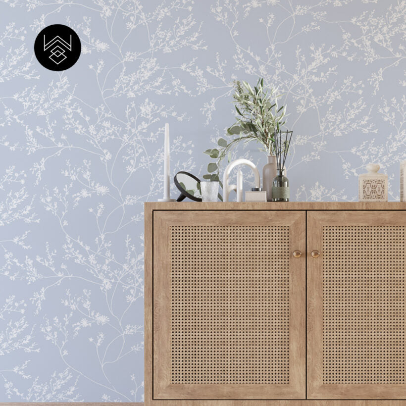 טפט ענפים ארוג תכלת