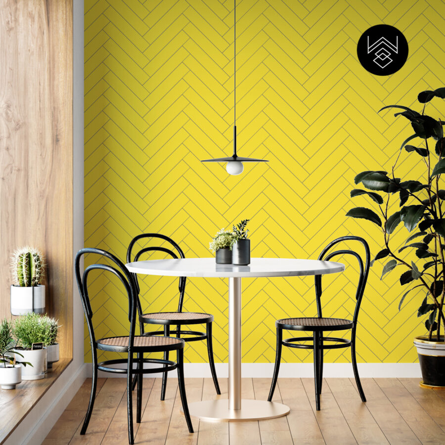 טפט פישבון צהוב אפור