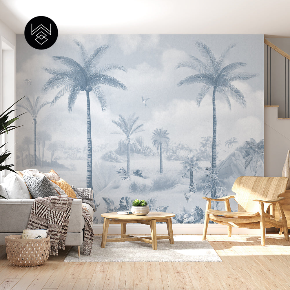 טפט פאלם פייד 4 כחול