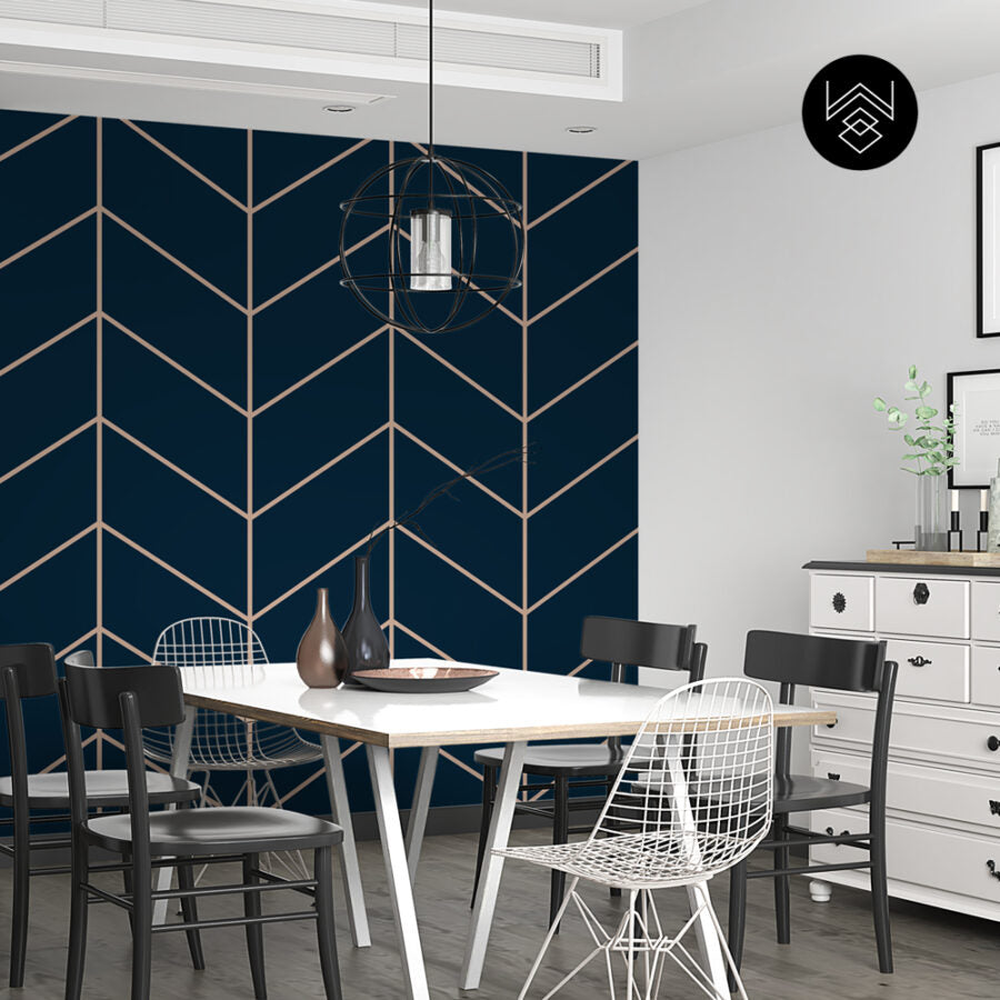 טפט שברון קווים נייבי