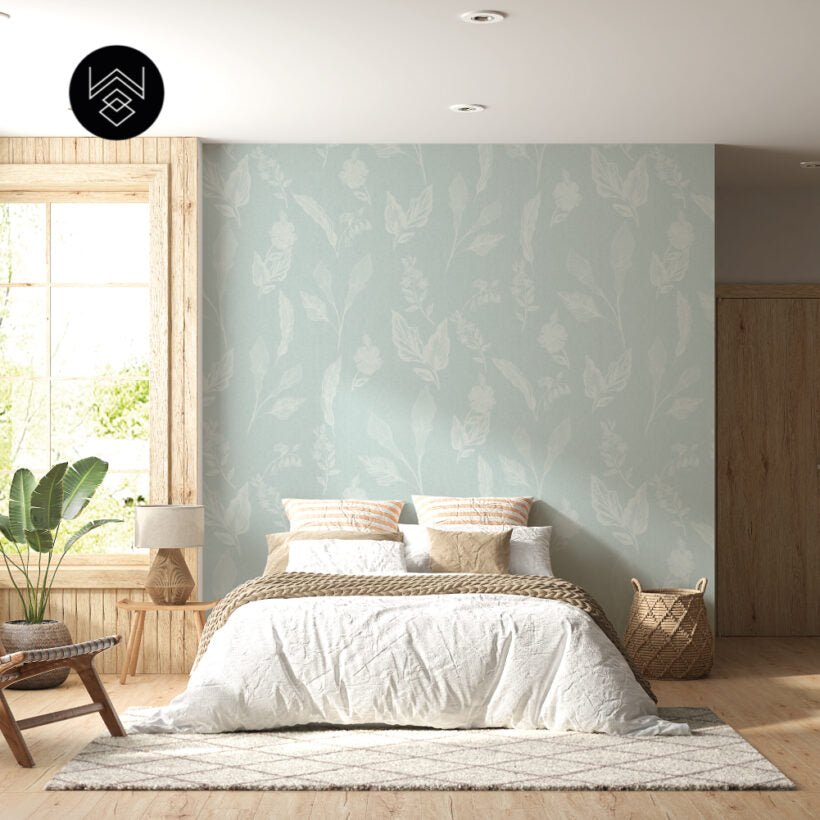 טפט פלאורס פאטרן ליין כחול