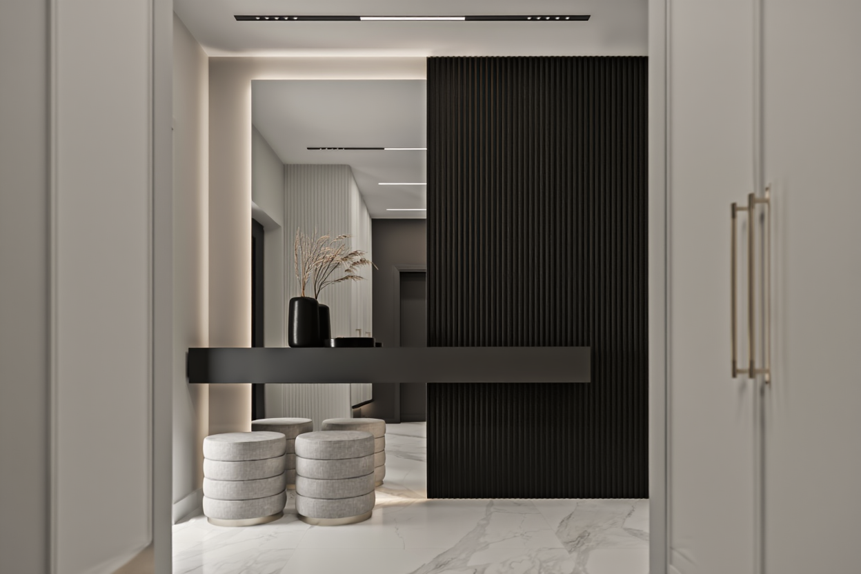 סרגל שחור דגם אי סימטרי