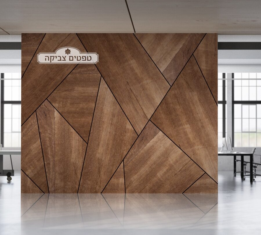 טפט עץ אגוז חום אלכסונים בשחור