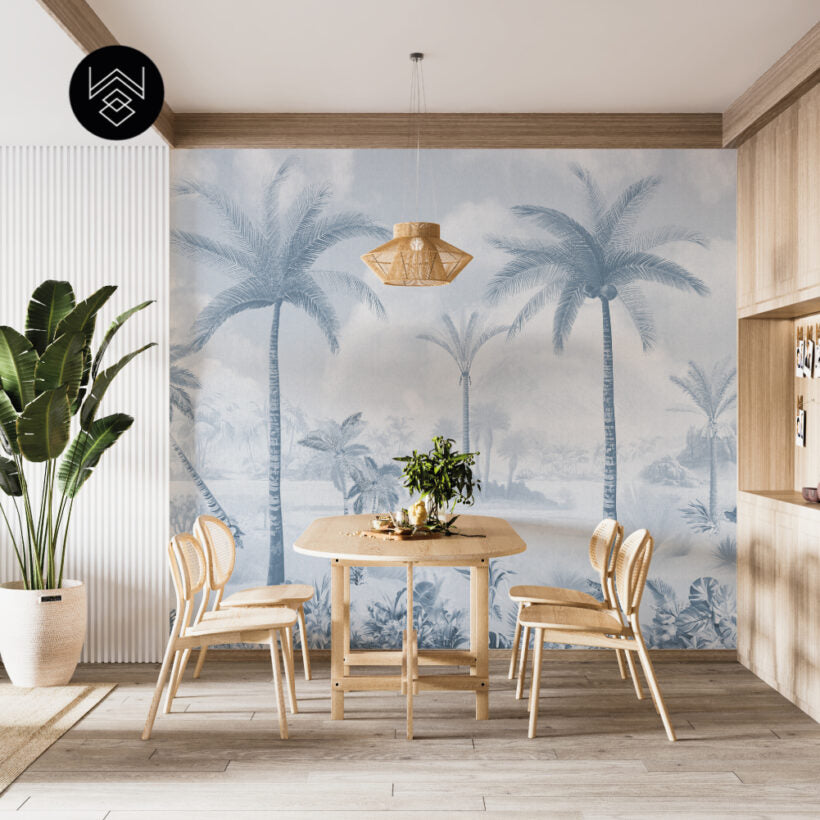 טפט פאלם פייד 4 כחול