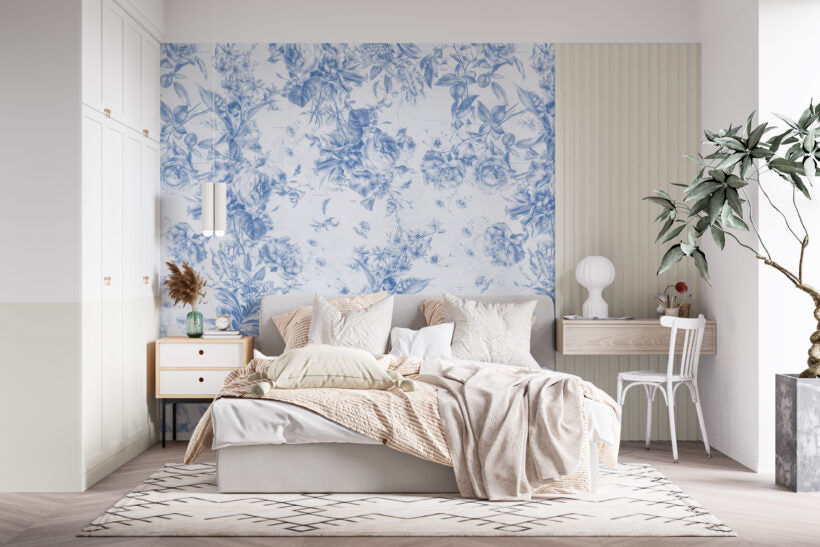 טפט פלורל ליין 5 כחול