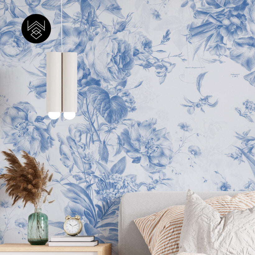 טפט פלורל ליין 5 כחול