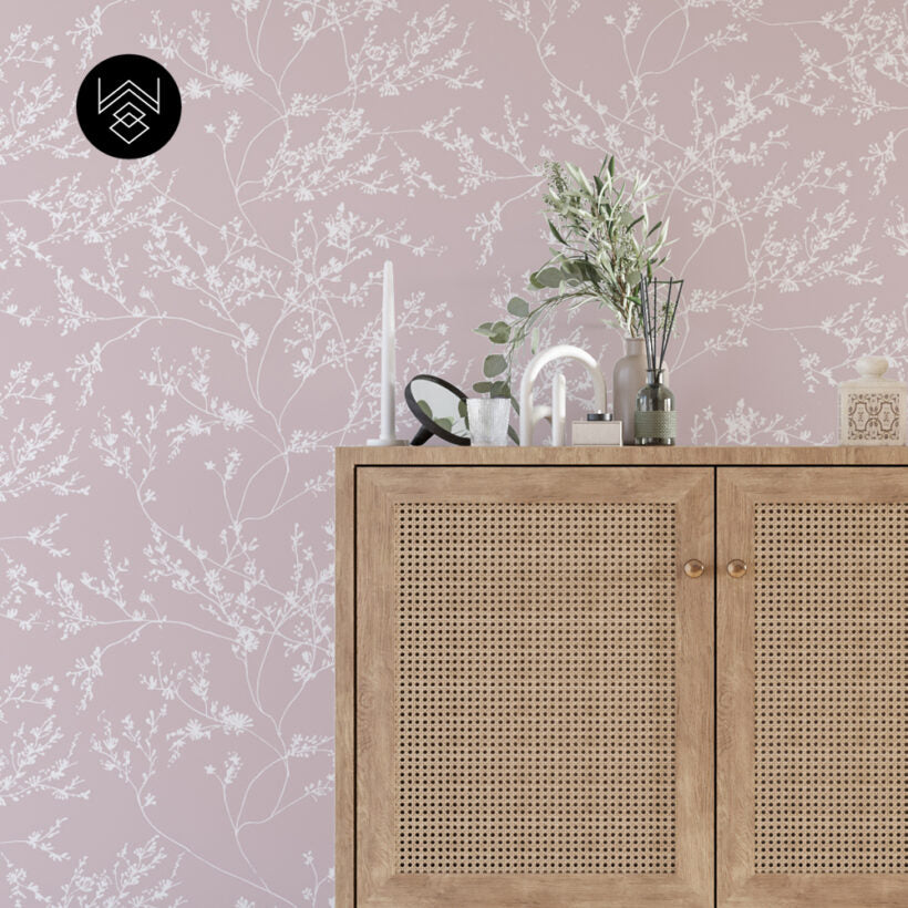 טפט ענפים ארוג ורוד